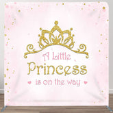 Aperturee - Aperturee Gold Crown Prinecss Fabric Backdrop Cover for Birthday